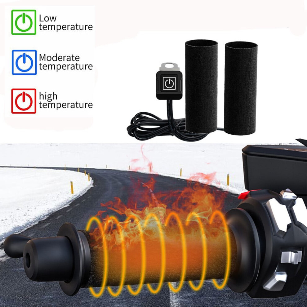 Motorcycle Heated Hand Grips 12V 3-Gear Waterproof 975221378231