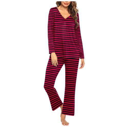 Women's long sleeve pajama set 2-piece jogger 1