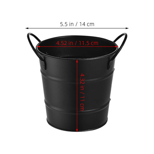 OUNONA mini pencil bucket with handle 2 pcs black 1