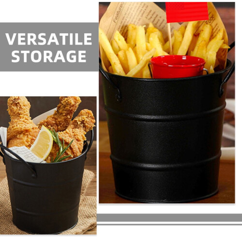 OUNONA mini pencil bucket with handle 2 pcs black 2