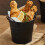 OUNONA mini pencil bucket with handle 2 pcs black 8
