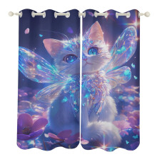 Rideaux occultants à œillets Crystal Cat Watercolor
