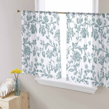 Teal Blue Green Voile Curtains 45 inch 2-Piece Rod Pocket