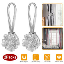 Magnetic Curtain Tiebacks Floral Drape Holder 2 Pack