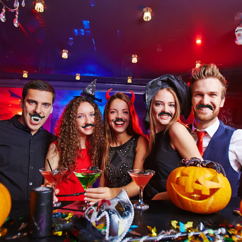 Μαύρα μουστάκια για στολή για το Halloween48 τεμάχια 1
