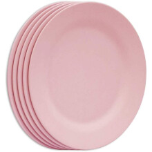 Dinner Plate Set Wheat Straw Fiber 11 Inch Pink