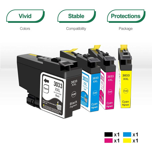 Compatibele Brother LC3033 inktcartridges (4 stuks) 1