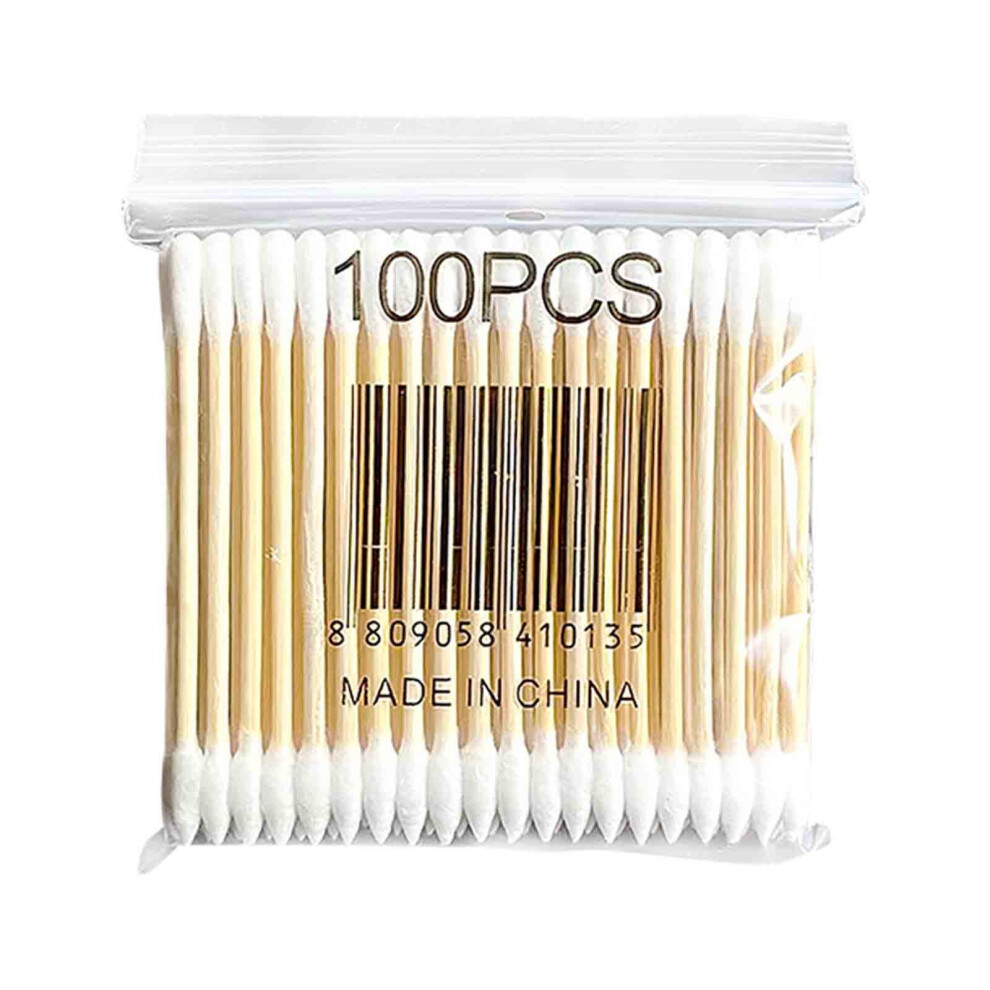 Wooden Cotton Swabs Double-Ended 100-Pack