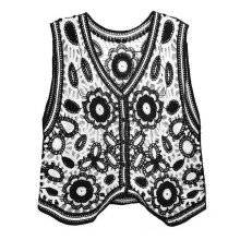 Women's Crochet Vest Waistcoat Floral Sleeveless Cropped