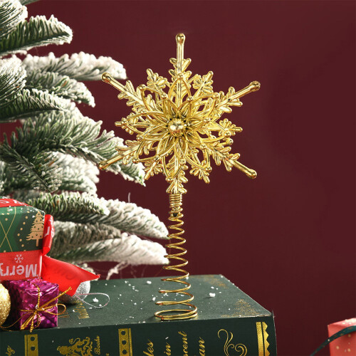 Christmas Tree Topper Mini Silver Star Metal Glitter