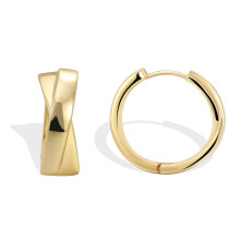 Gold Plated Chunky Hoop Earrings for Women, Lightweight