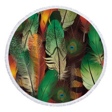 AuroraX Beach Blanket Round Sandproof Quick-Drying 60x60