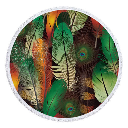 AuroraX Beach Blanket Round Sandproof Quick-Drying 60x60