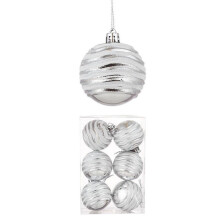 Christmas Balls Shatterproof Silver 2.36 Inch 6 Pcs