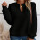 Women's Quilted Pullover Sweatshirt V-Neck Long Sleeve 6