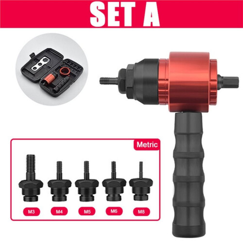 M3-M8 Electric Rivet Gun Conversion  Kit Nut Drill Bit Adapter Rivet Gun  Accessories Electric Tool Accessory 1