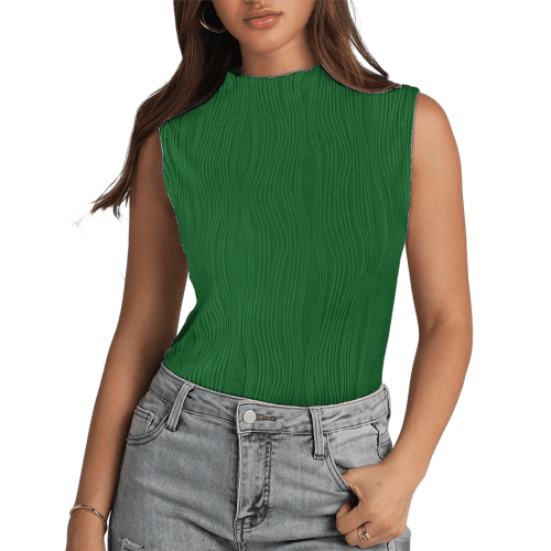 Regata feminina sem mangas verde tamanho XL 2