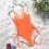 Women's one-piece swimwear orange medium 6
