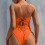 Women's one-piece swimwear orange medium 7