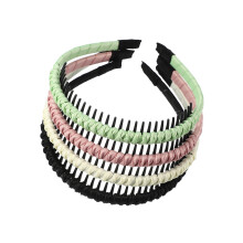 Teeth Comb Headband for Women 4 Pcs Pink Black Light Green