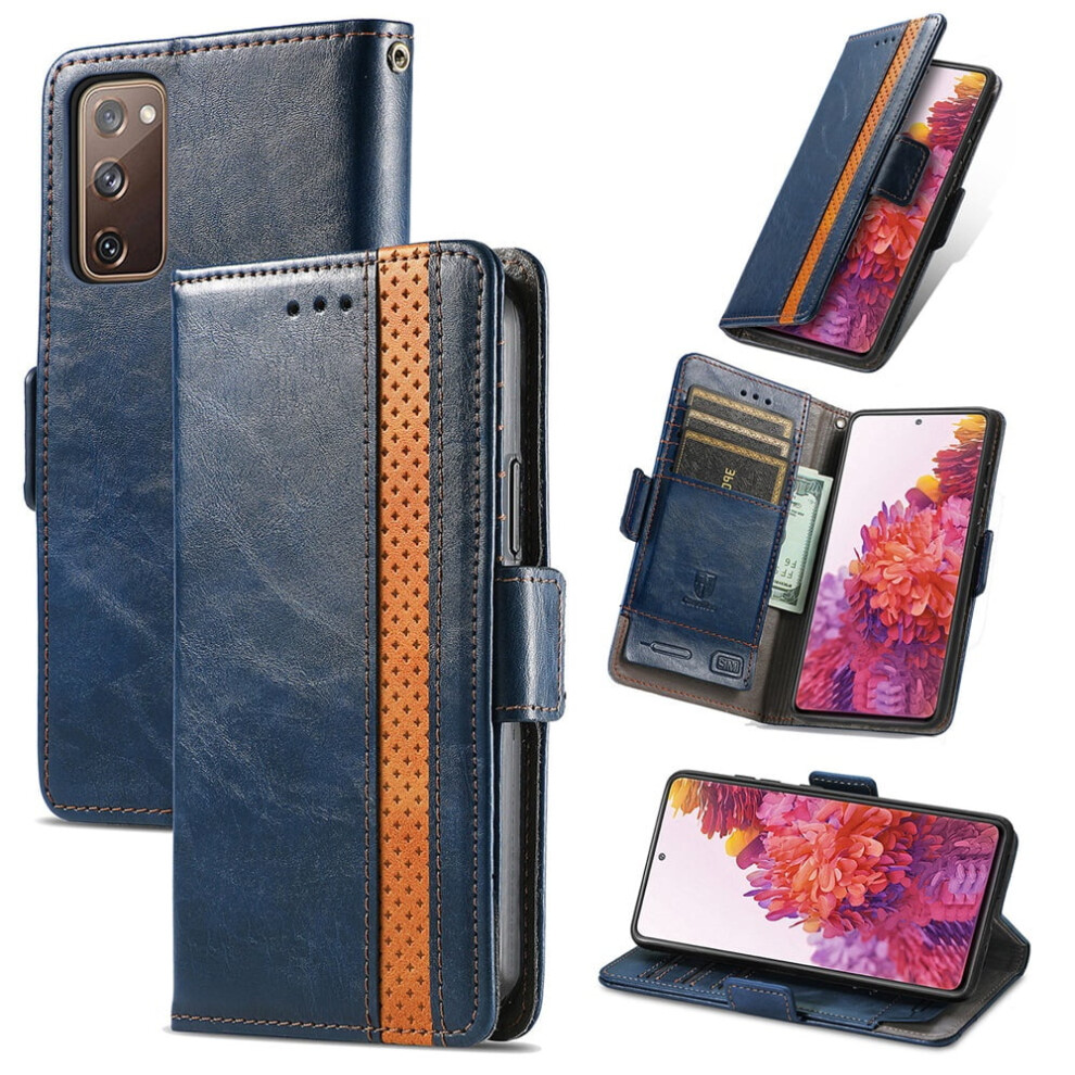 Samsung Galaxy S20 Fe 5G Leather Wallet Case Blue 975221369031