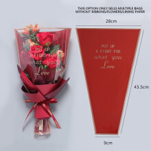 Flower Packaging Bags Waterproof Gold Border 50 Pcs