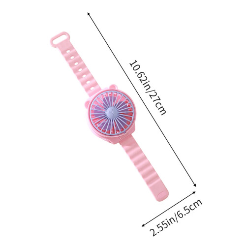Watch Fan Battery Version Pink Portable Mini Fan 5 Batteries 1