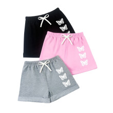 Girls Shorts Summer Elastic High Waisted Loose Purple