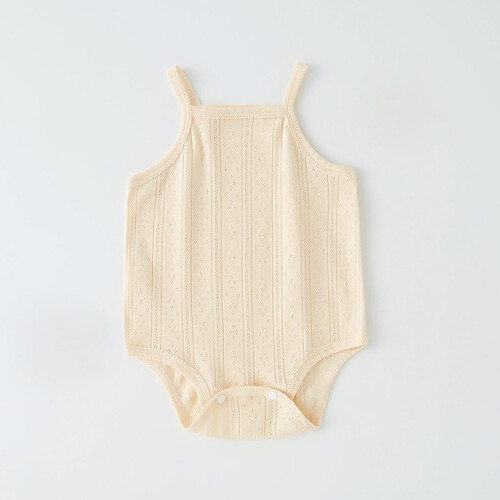 Baby-Strampler, ärmellos, beige, Größe 59 2
