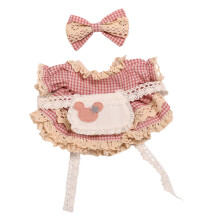 Checkered Dress for 7.87-inch Dolls Pink DIY Costume