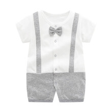 Baby Boy Gentleman Suit Romper Gray 6-9 Months