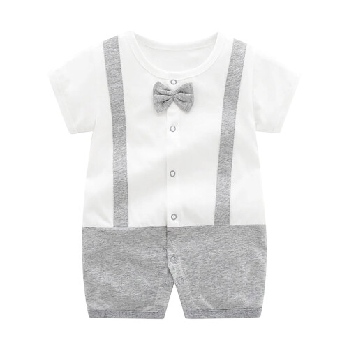 Baby Boy Gentleman Suit Romper Gray 6-9 Months