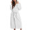 Women's Hooded Fleece Bathrobe White 1