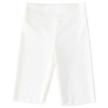 Girls Athletic Bike Shorts Spandex Knee-Length White Size