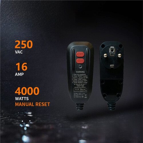 EU RCD Replacementl Plug Manual Reset 16 Amp Grounded 3 Wires,Integrated A-Type Leakage Protection 1