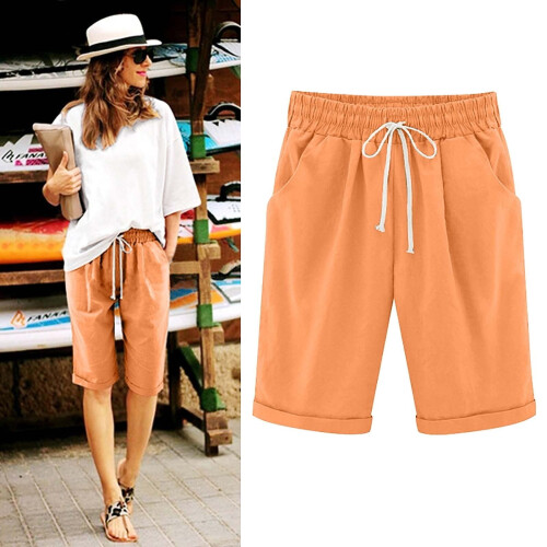 Women's Cotton High-Waisted Summer Shorts Plus Size 1
