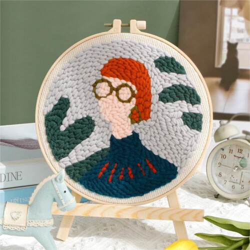 Punch Needle Embroidery Starter Kit 20x20 cm