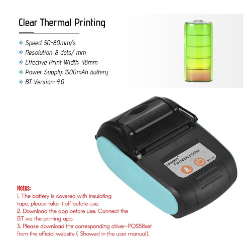 GOOJPRT PT-210 handheld thermal receipt printer 58mm with 2