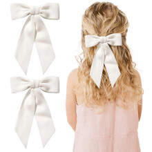 Black Velvet Hair Bows 5 Inch Alligator Clips 2 Pack