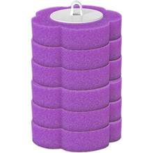 Disposable Toilet Brush Set with Holder Gray 18 Brush Heads
