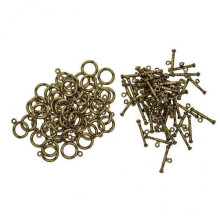 Tibetan OT Toggle Clasp Jewelry Findings 4 pcs