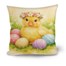 Easter Bunny Pillow Cover 18x18 Inch Farmhouse Decor
