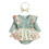 Baby Clothes Set Green Ruffled Romper Bodysuit Headband 1