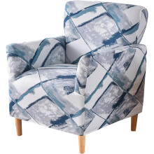 Armchair Slipcover 1-Piece Stretch Chair Covers with Arms Printed Soft Accent Chair Cover Anti-Slip Slipcovers for Living Room