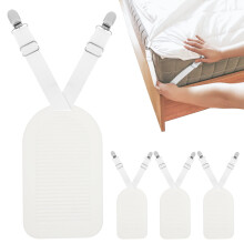 4Pcs Bed Sheet Holders with Pressure Plate, Adjustable Straps, Easy Install – Compatible with Mattress Covers & Sofa Cushions