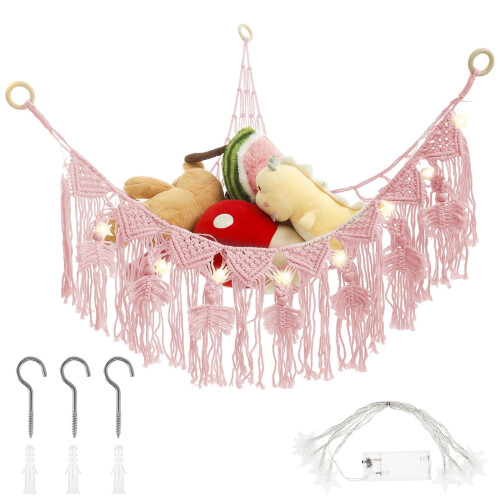 Star Light Stuffed Toy Net Hammock Portable Space-Saving