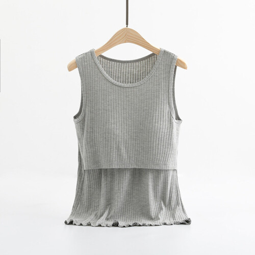 Ribbet amme-tanktopp grå XL 1