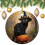 Ceramic Black Cat Witch Hat Pumpkin Ornament 1pc 1