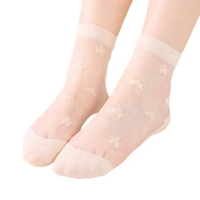 Socks for Women Ladies Spring and Summer Leisure Transparent Solid Colour Star Stockings Cool Glass Stockings Soft Short Stockings