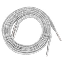 Silver flat shoelaces for casual sneakers 47.2 x 0.39 in